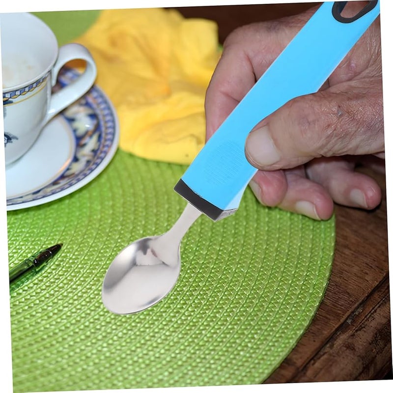 مجموعة أدوات مطبخ من الفولاذ المقاوم للصدأ قابلة للتكيف مع قبضة مطاطية لكبار السن للسفر وإعادة التأهيل - Image 5